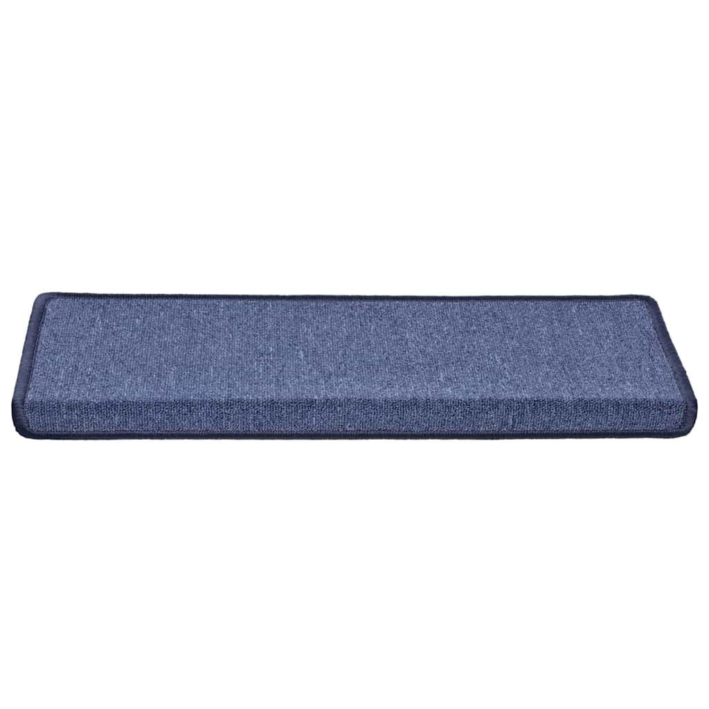 VidaXL alfombrillas para escaleras 30uds 65x21x4 cm borde rectangular azul