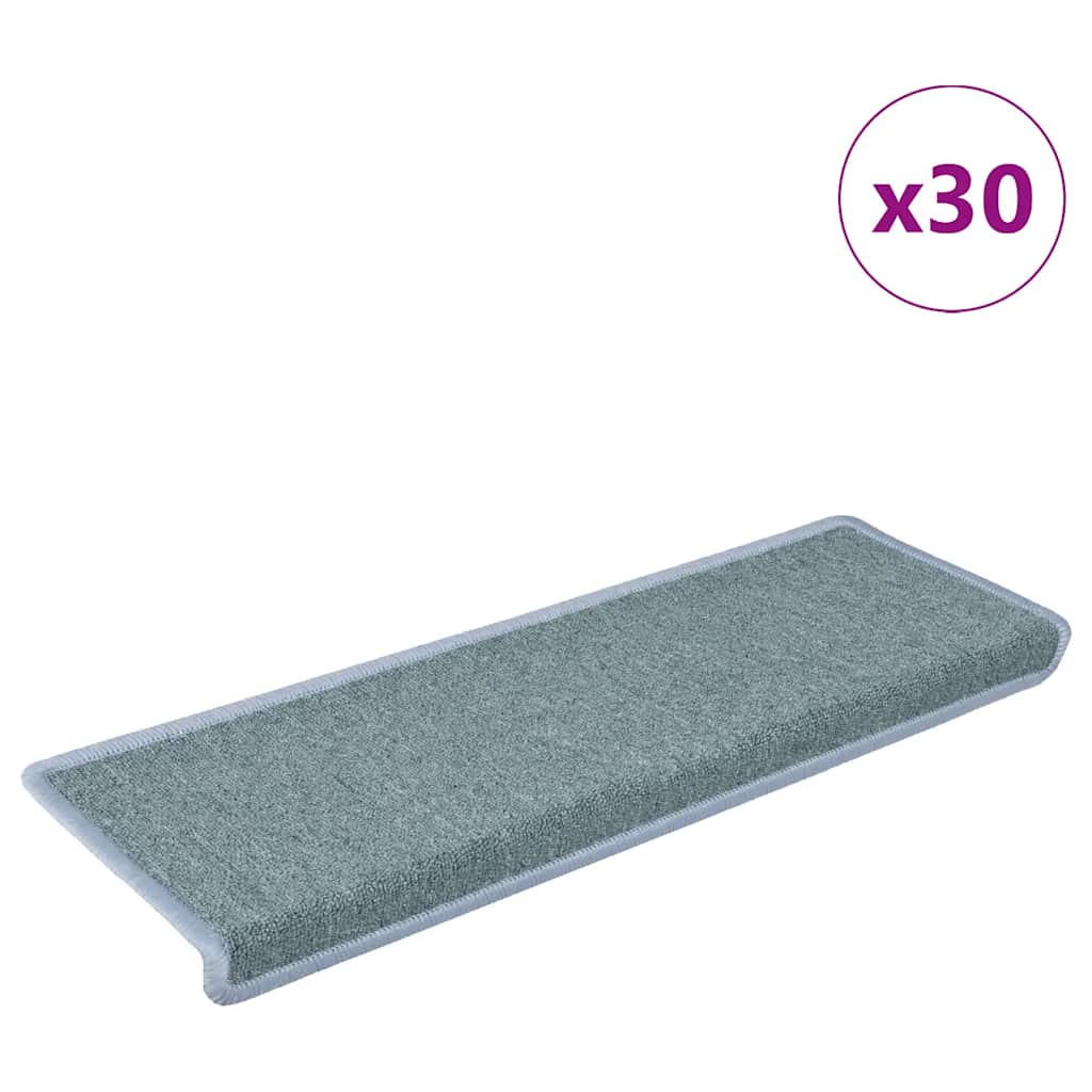 Vidaxx alfombrillas para escaleras 30 uds 65x21x4 cm borde rectangular azul mar