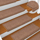 Vidaxx alfombrillas para escaleras 30uds 65x21x4 cm borde rectangular marrón