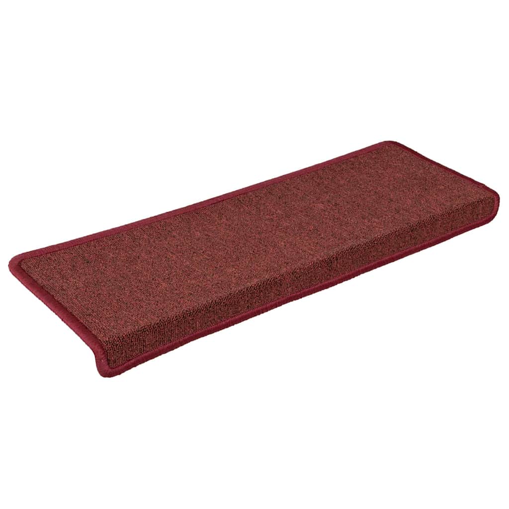 Vidaxx alfombrillas para escaleras 30 uds 65x21x4 cm borde rectangular burdeos