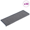 VidaXL alfombrillas para escaleras 30 uds 65x21x4 cm gris claro y azul con borde rectangular