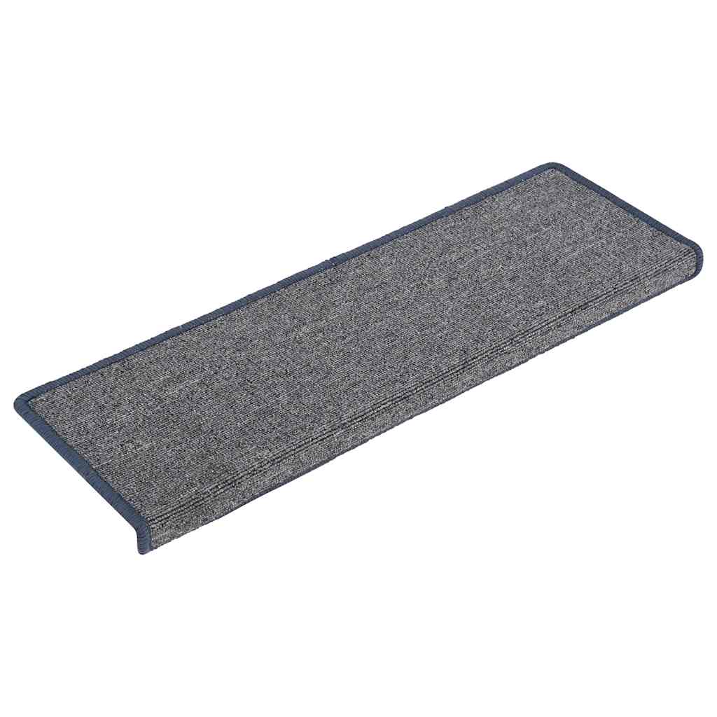 VidaXL alfombrillas para escaleras 30 uds 65x21x4 cm gris claro y azul con borde rectangular