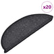 Vidaxx alfombrillas para escaleras 20uds 56x17x3 cm antracita semicirculares