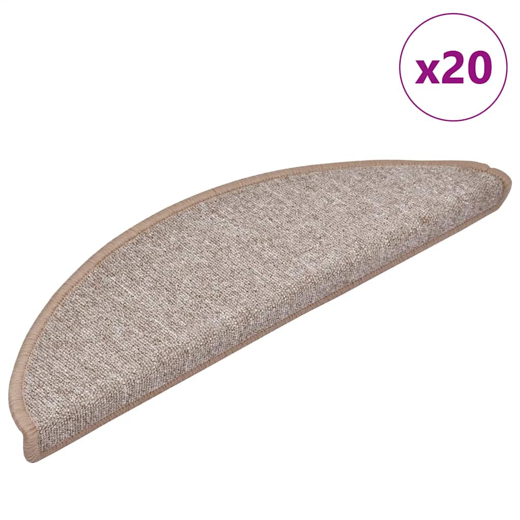 Vidaxl trapmatten 20 st 56x17x3 cm lichtbruin halfrond