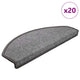 Vidaxx alfombrillas para escaleras 20 uds 65x24x4 cm gris oscuro semicircular grande
