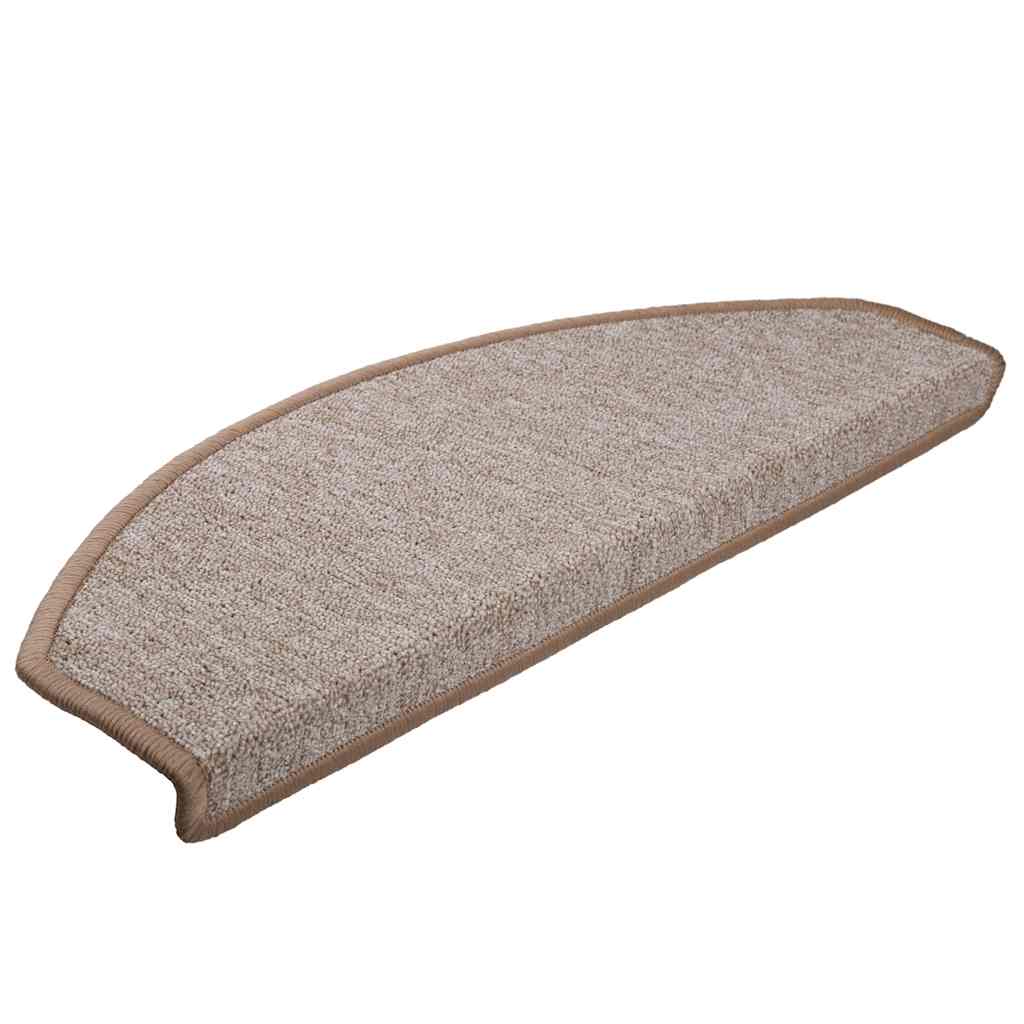 Vidaxx alfombrillas para escaleras 20 uds 65x24x4 cm marrón claro semicircular grande