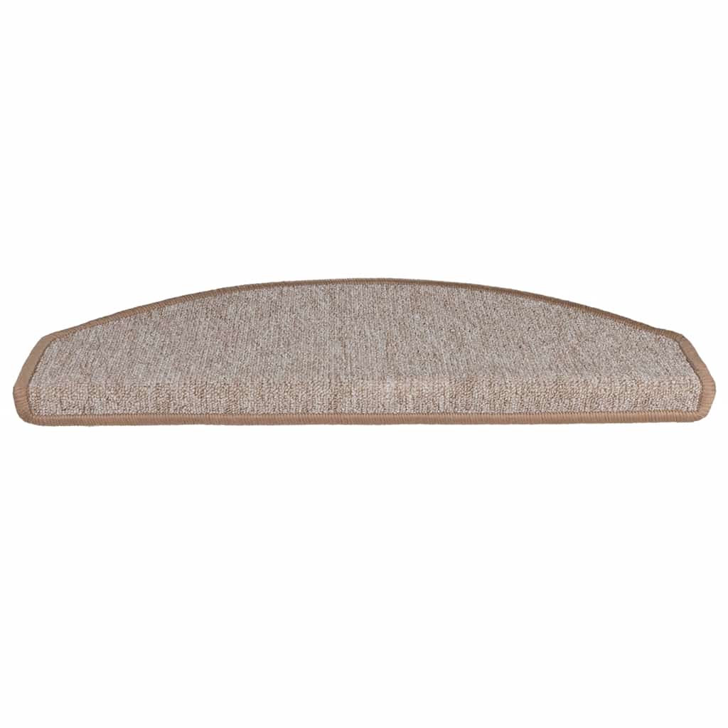 Vidaxx alfombrillas para escaleras 20 uds 65x24x4 cm marrón claro semicircular grande