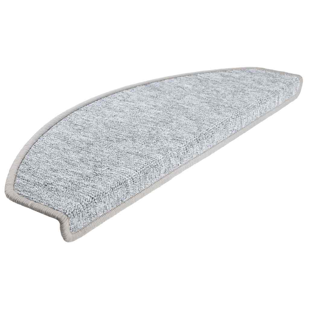 Vidaxx alfombras para escaleras 20uds 65x24x4 cm gris claro semicirculares grandes