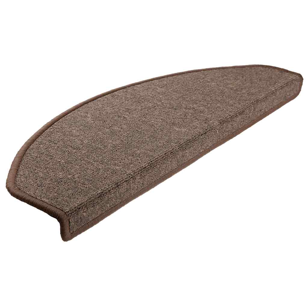 VidaXL Tappetini per scale 20 pz 65x24x4 cm marrone caffè semicircolare grande