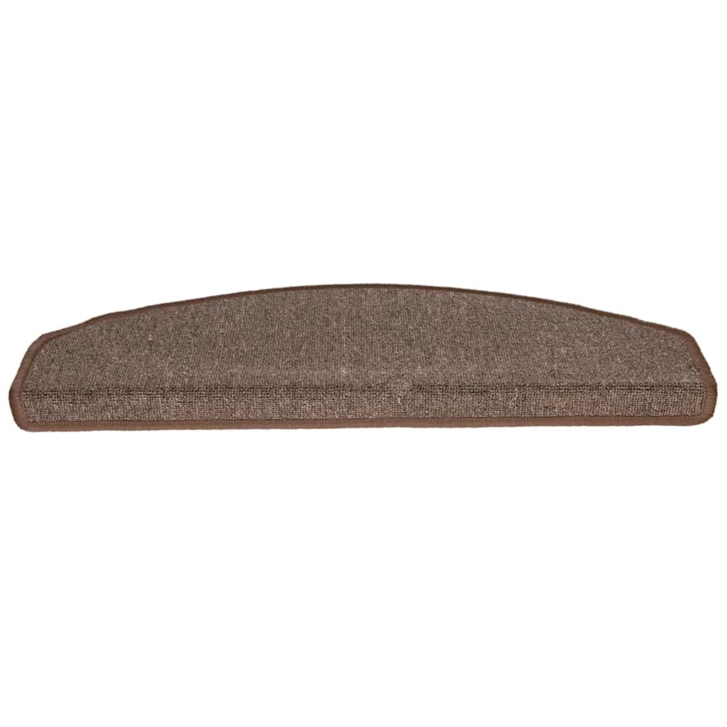 VidaXL Tappetini per scale 20 pz 65x24x4 cm marrone caffè semicircolare grande