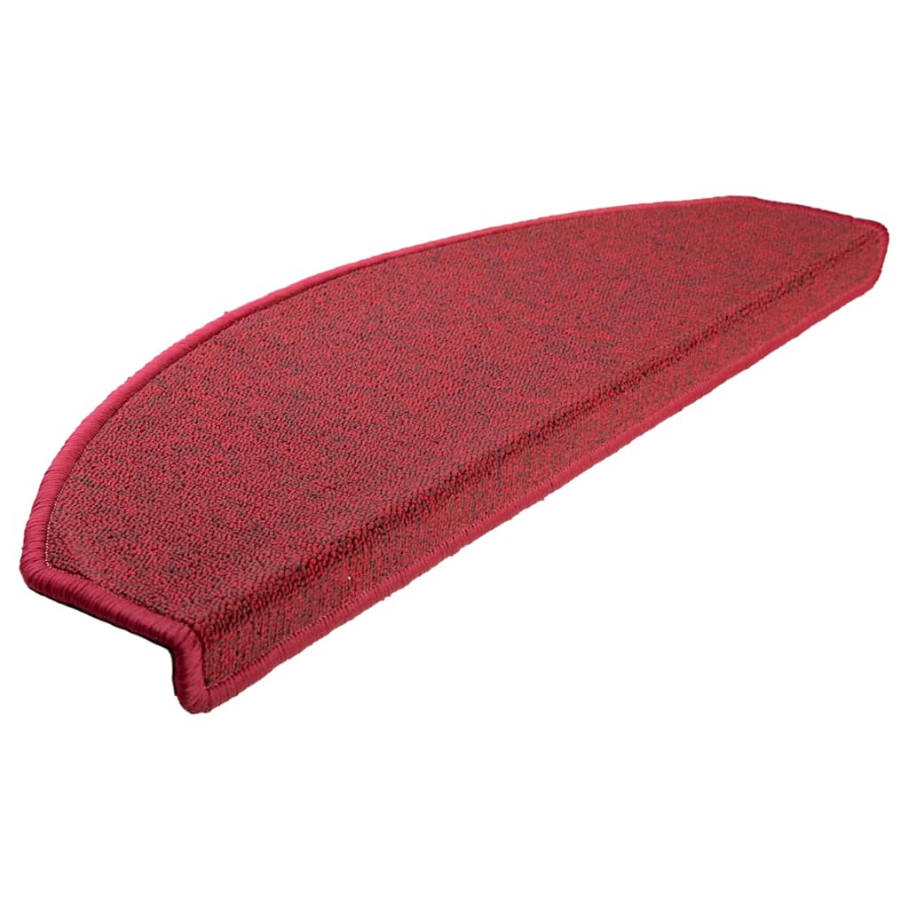 Tappetini per scale Vidaxx 20 pz 65x24x4 cm rosso semicircolare grande