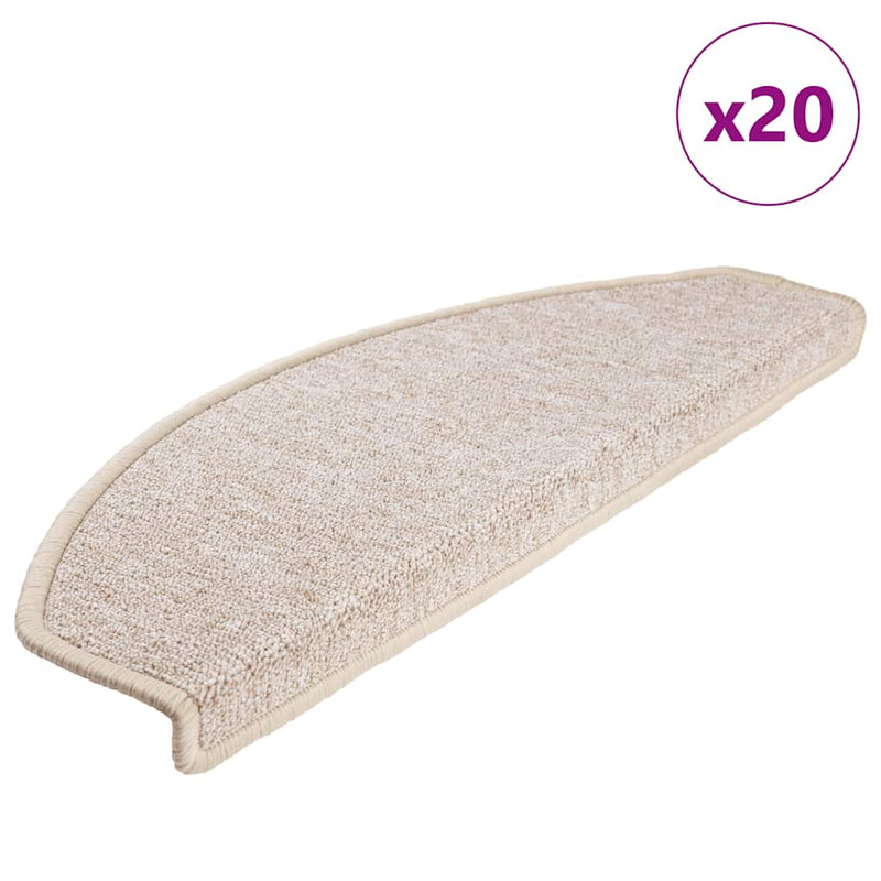 Vidaxx Tappetini per scale 20 pezzi 65x24x4 cm tortora semicircolare grande