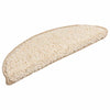 Vidaxx alfombras para escaleras 30uds 56x17x3 cm crema semicircular