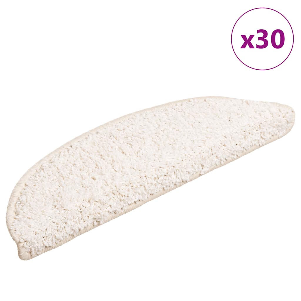 Vidaxl trapmatten 30 st 56x17x3 cm wit halfrond