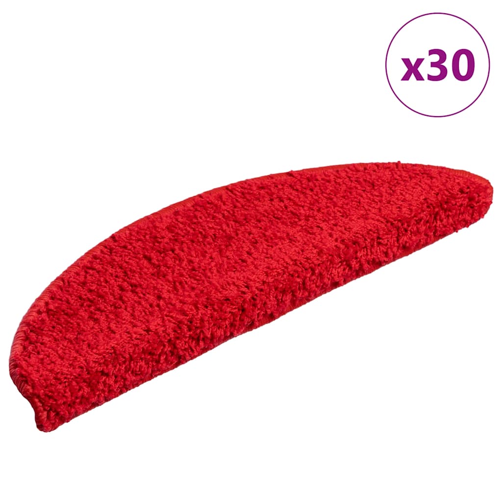 Vidaxl trapmatten 30 st 56x17x3 cm rood halfrond