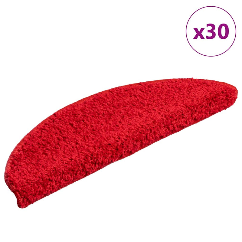 Tappetini VidaXL 30 pz 56x17x3 cm rosso semicircolare
