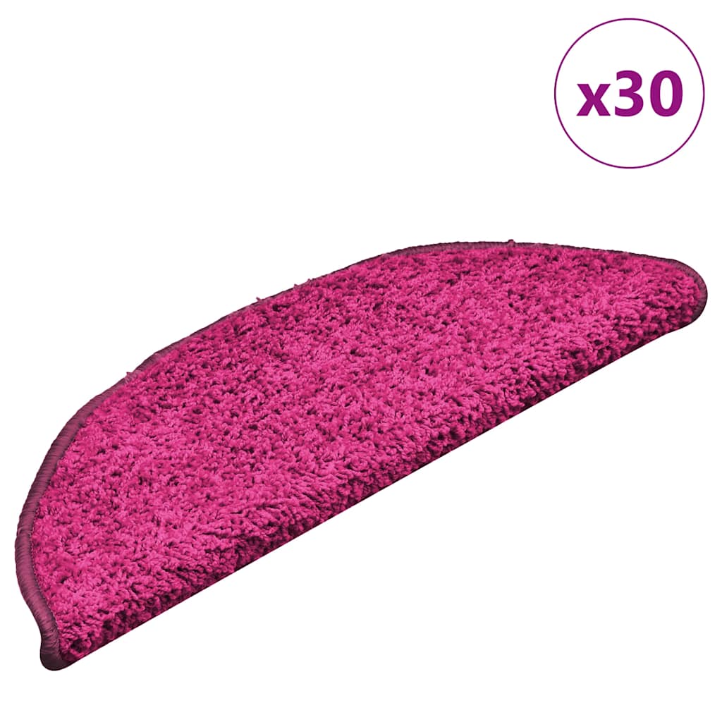 Vidaxx alfombrillas para escaleras 30uds 56x17x3 cm rosa semicircular