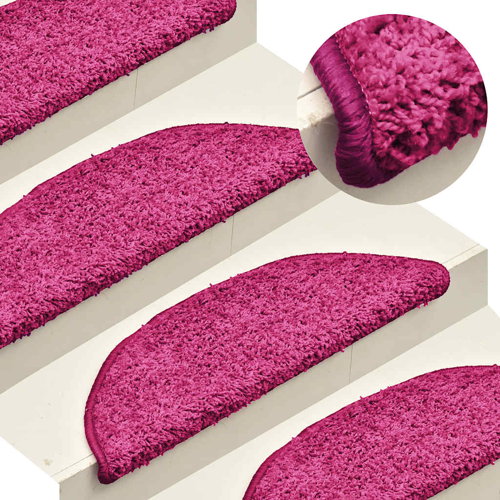 Vidaxl trapmatten 30 st 56x17x3 cm roze halfrond