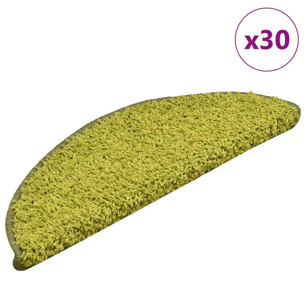 Vidaxl trapmatten 30 st 56x17x3 cm groen halfrond