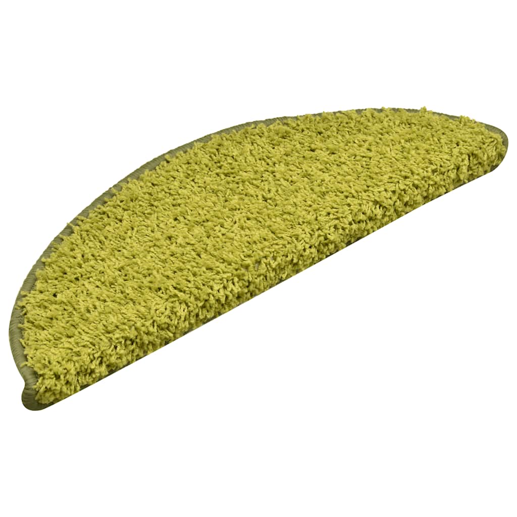 Vidaxx alfombras para escaleras 30uds 56x17x3 cm verde semicircular