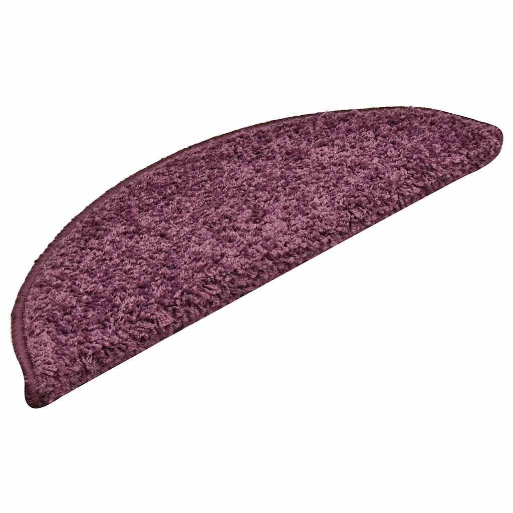 Vidaxx alfombrillas para escaleras 30 uds 56x17x3 cm semicircular violeta oscuro