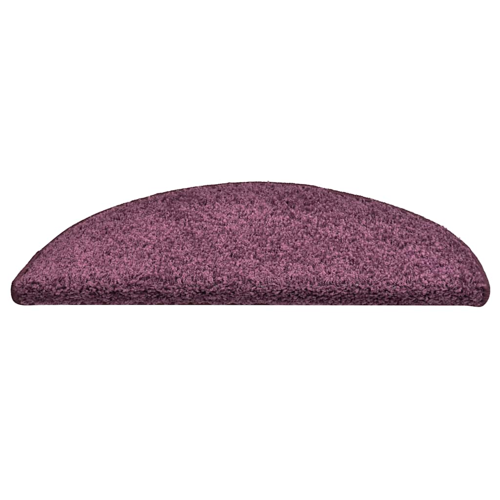 Vidaxx alfombrillas para escaleras 30 uds 56x17x3 cm semicircular violeta oscuro