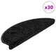 Tappetini per scale Vidaxx 30 pz 65x21x4 cm nero semicircolare grande