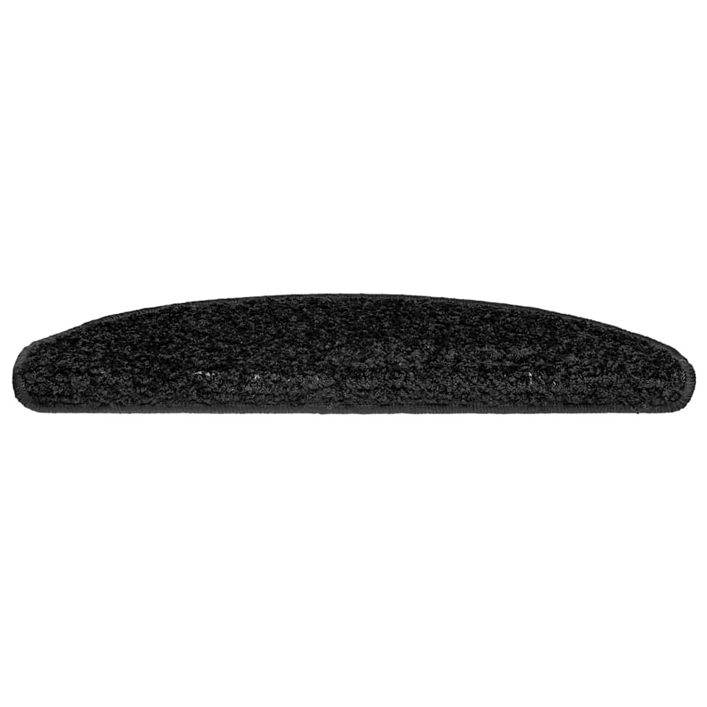 Tappetini per scale Vidaxx 30 pz 65x21x4 cm nero semicircolare grande