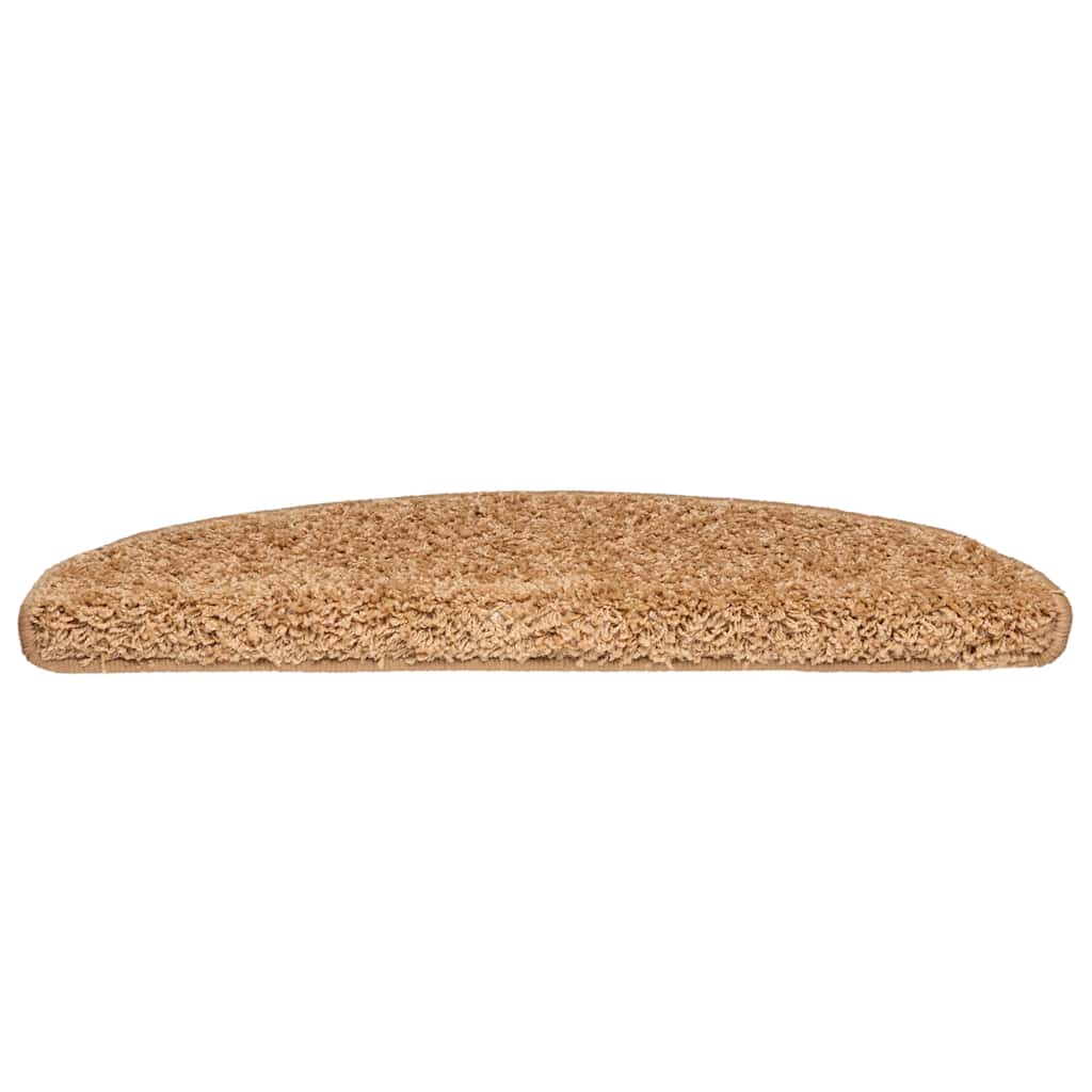 Vidaxx alfombras para escaleras 30uds 65x21x4 cm beige semicirculares grandes
