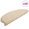 Vidaxx alfombras para escaleras 30uds 65x21x4 cm crema semicircular grande