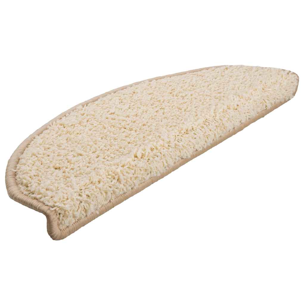 Vidaxl trapmatten 30 st 65x21x4 cm crème halfrond groot