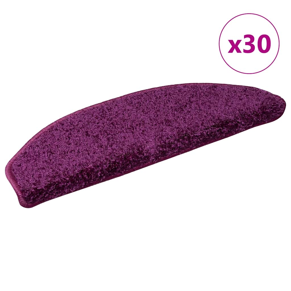 Vidaxl trapmatten 30 st 65x21x4 cm violet halfrond groot