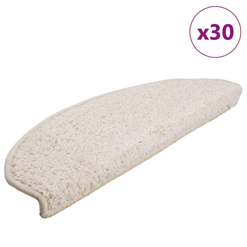 Tappetini per scale Vidaxx 30 pezzi 65x21x4 cm bianco semicircolare grande