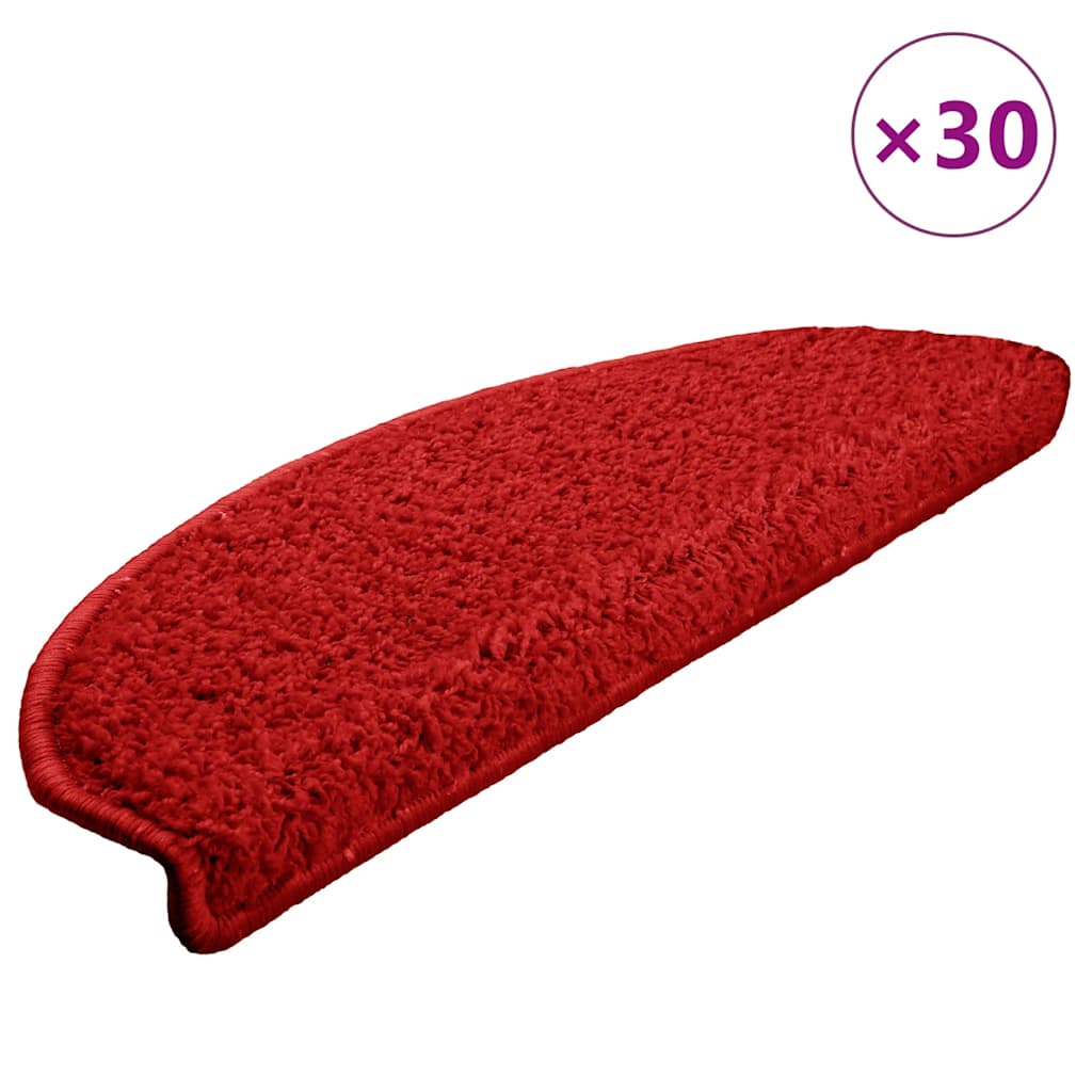 Vidaxl trapmatten 30 st 65x21x4 cm rood halfrond groot