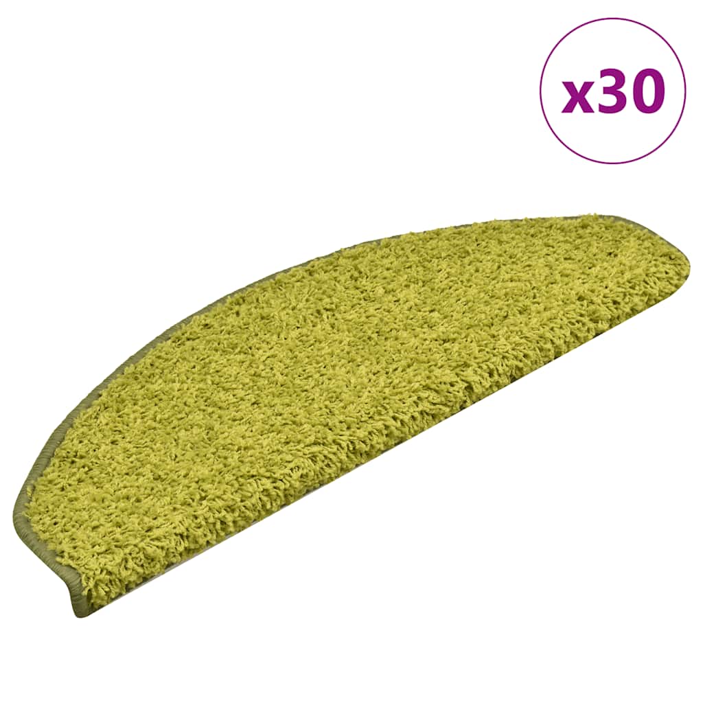 Tappetini per scale Vidaxx 30 pezzi 65x21x4 cm verde semicircolare grande