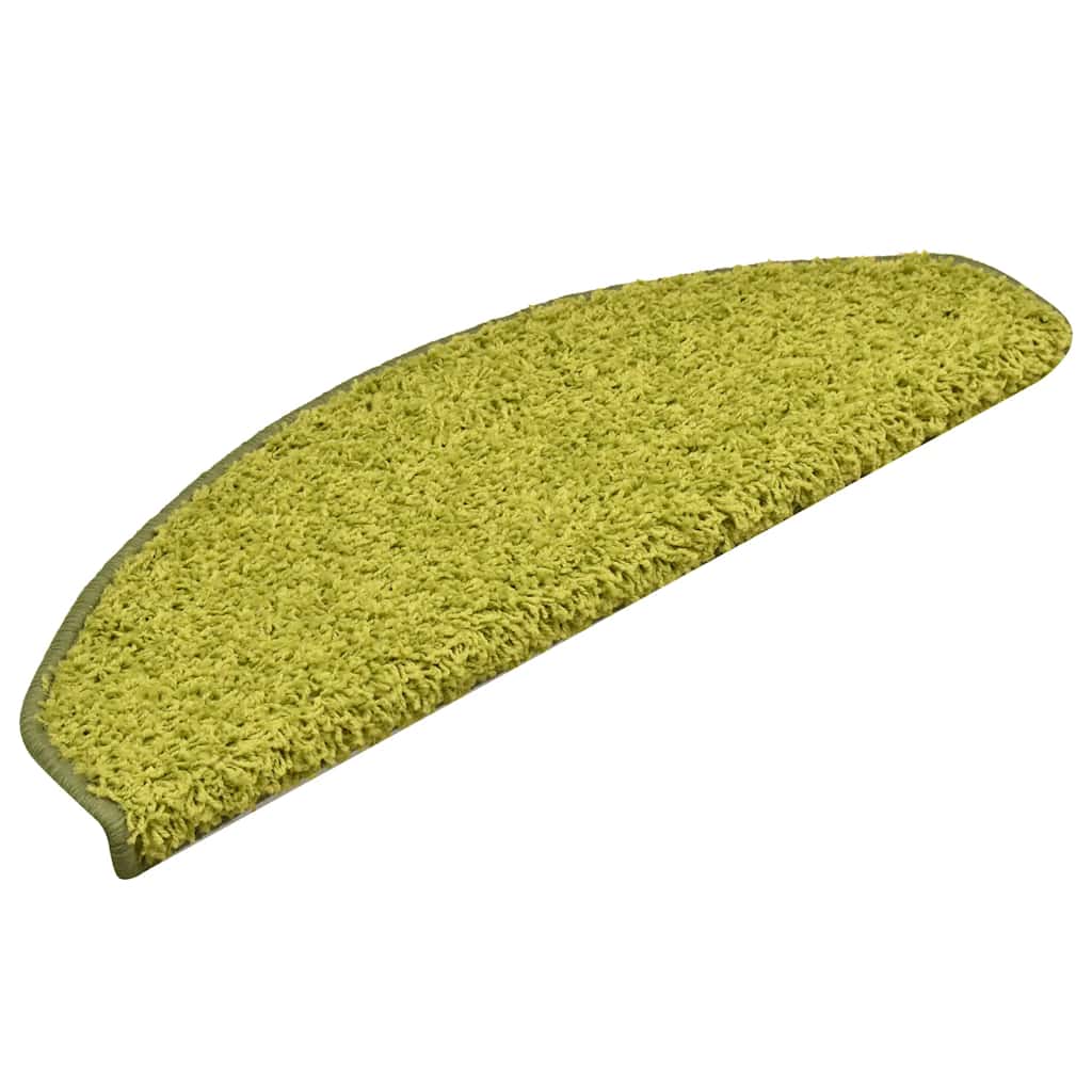 Tappetini per scale Vidaxx 30 pezzi 65x21x4 cm verde semicircolare grande