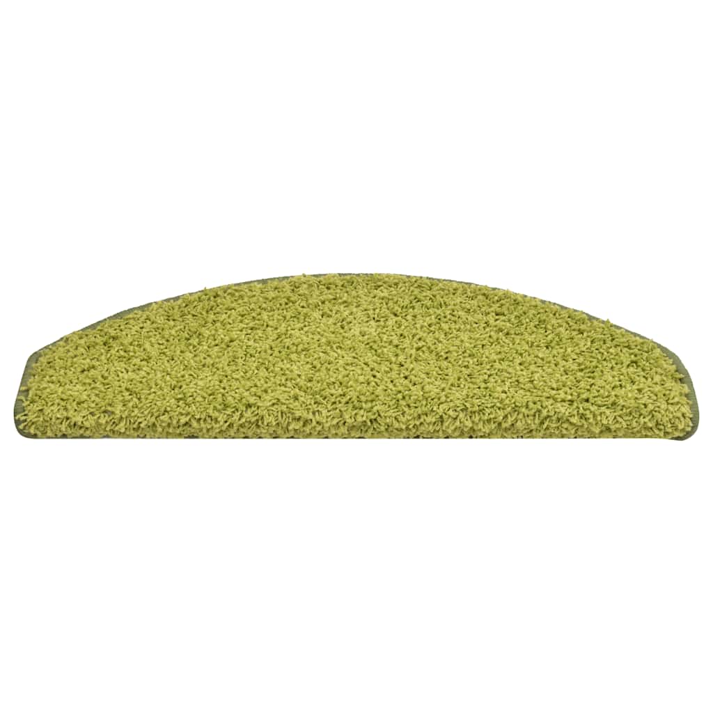 Tappetini per scale Vidaxx 30 pezzi 65x21x4 cm verde semicircolare grande
