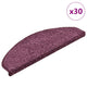 Vidaxx alfombrillas para escaleras 30 piezas 65x21x4 cm violeta oscuro semicircular grande