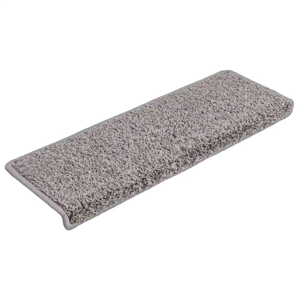 Vidaxx alfombrillas para escaleras 30uds 65x21x4 cm borde rectangular gris
