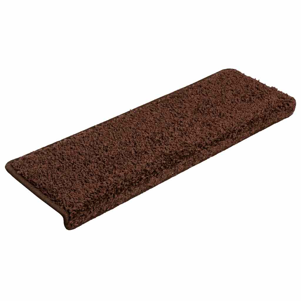 Vidaxx alfombrillas para escaleras 30uds 65x21x4 cm borde rectangular marrón