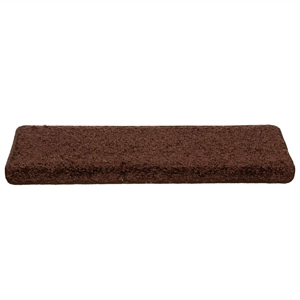 Vidaxx alfombrillas para escaleras 30uds 65x21x4 cm borde rectangular marrón