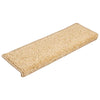 Vidaxx alfombrillas para escaleras 30 uds 65x21x4 cm crema con borde rectangular