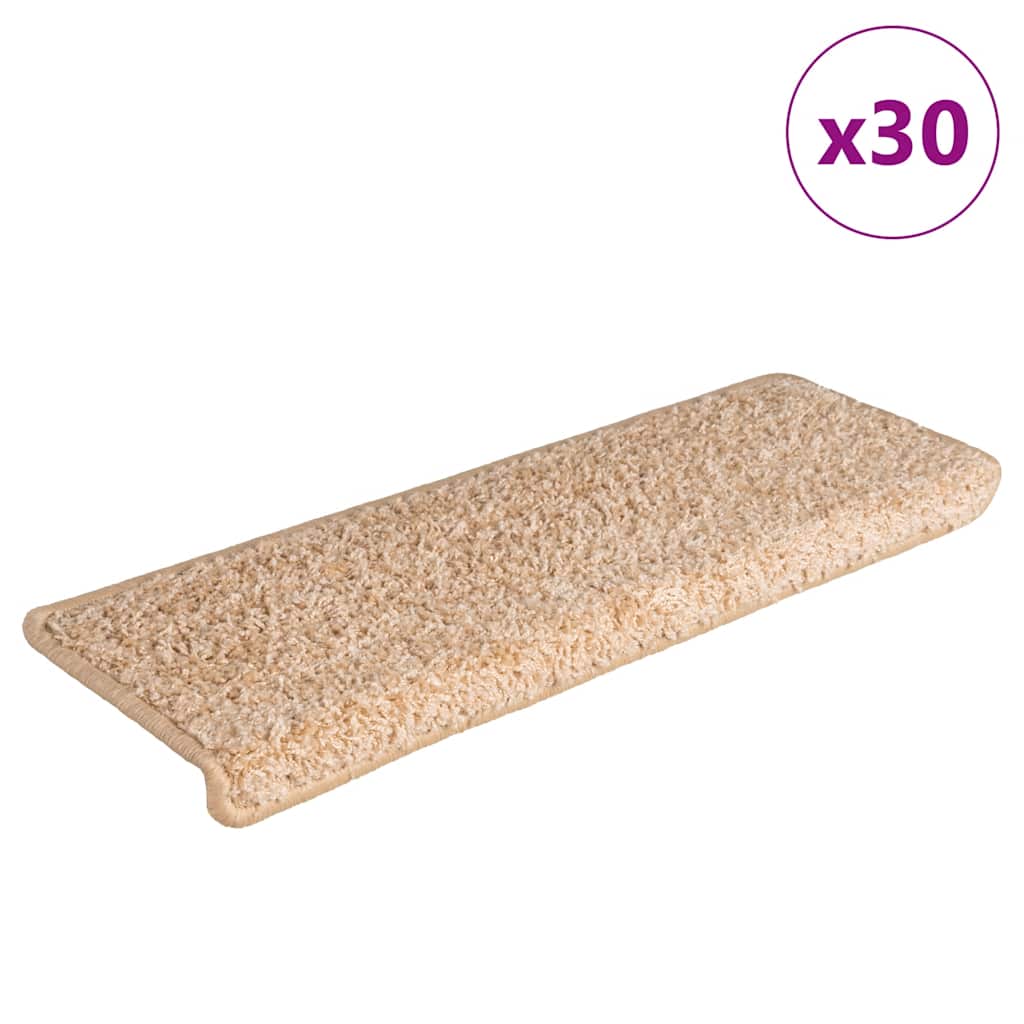 VidaXL alfombrillas para escaleras 30uds 65x21x4 cm borde rectangular dorado