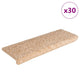 VidaXL alfombrillas para escaleras 30uds 65x21x4 cm borde rectangular dorado