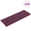 Tappetini per scale Vidaxx 30 pz 65x21x4 cm bordo rettangolare viola scuro