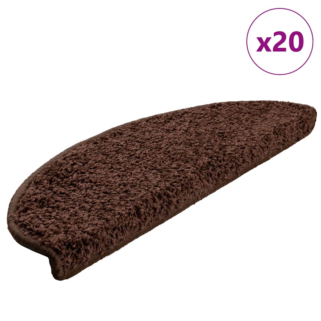 Vidaxl trapmatten 20 st 65x21x4 cm bruin halfrond groot