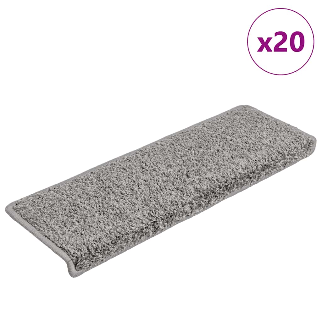 Tappetini Vidaxx 20 pezzi 65x21x4 cm bordo rettangolare grigio