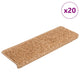 VidaXL alfombrillas para escaleras 20uds 65x21x4 cm borde rectangular beige