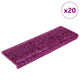 VidaXL alfombrillas para escaleras 20uds 65x21x4 cm violeta borde rectangular