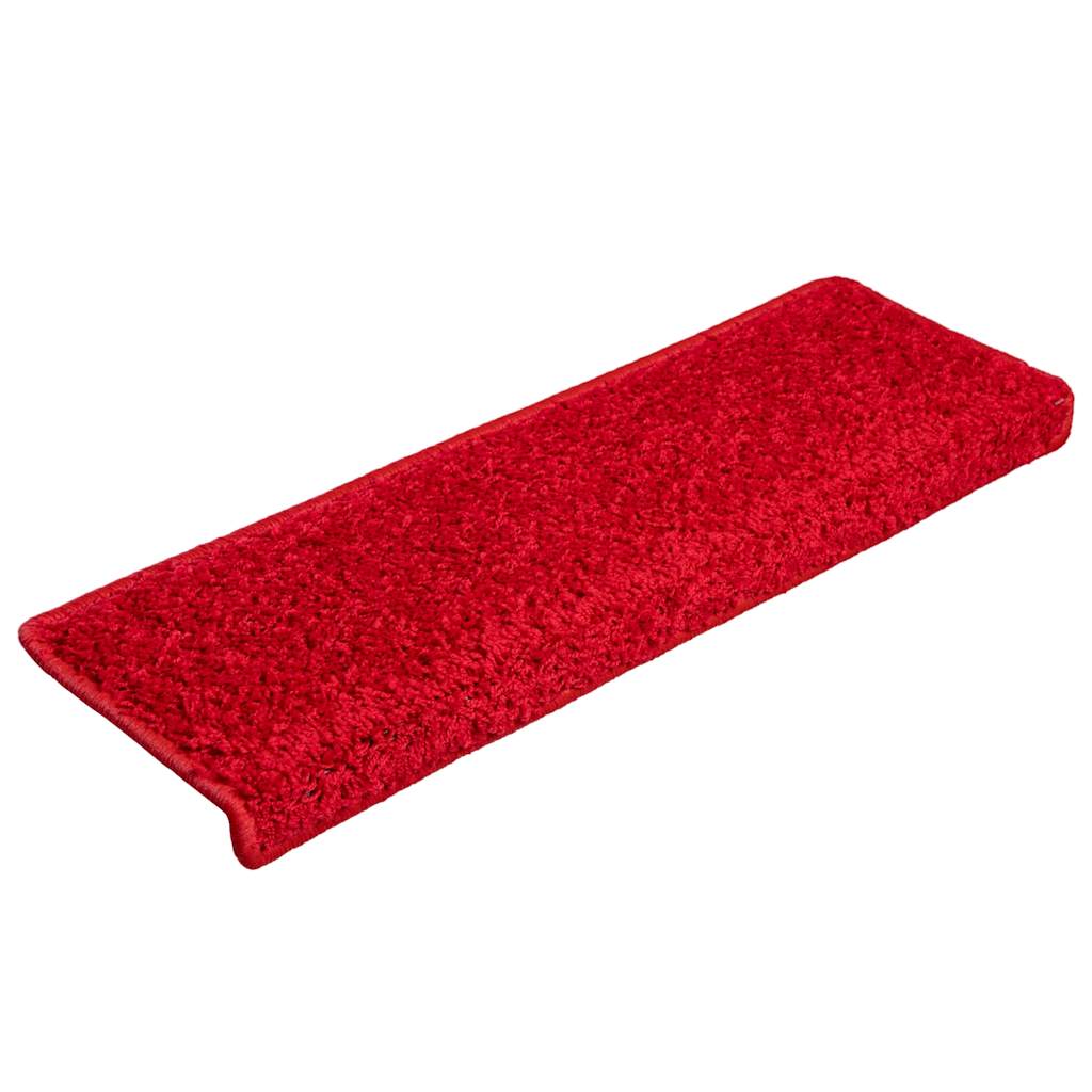 Vidaxx alfombrillas para escaleras 20uds 65x21x4 cm borde rectangular rojo